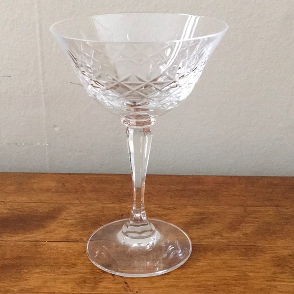 4 Vintage Crystal Sherbert Stems Pet Food Dishes Small Chips - Picture 4 of 4